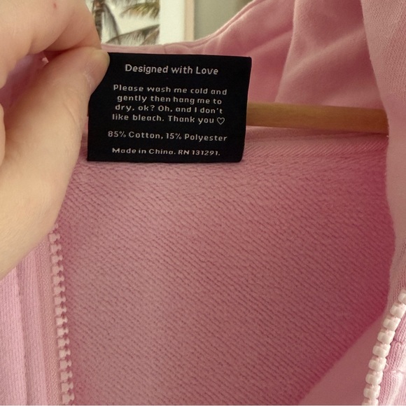 POFLEX Pink Half-Zip Cropped Hoodie | Size L - Picture 4 of 11
